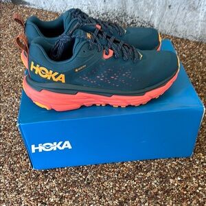 Hoka Women's Challenger ATR 6 GTX Teal and Coral Running Shoes